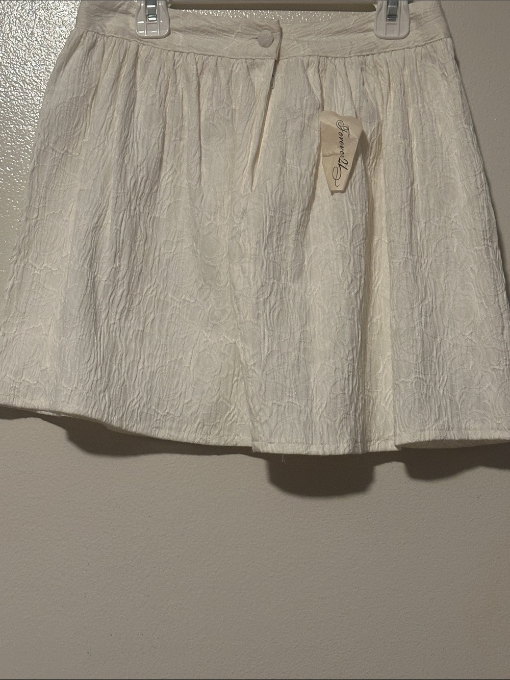 Forever 21 Cream Textured Circle Skirt